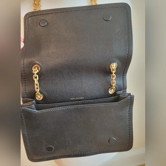 Black Leather Chain Shoulder Bag - Picture 3 of 9